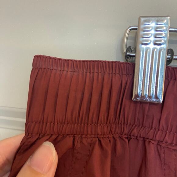 Anthropologie Daily Practice Size Small Burgundy Red Base Jump Parachute Pants - Picture 7 of 11